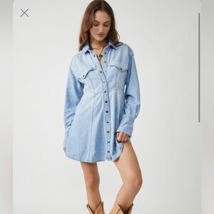 We The Free Denim Button-Down Dress